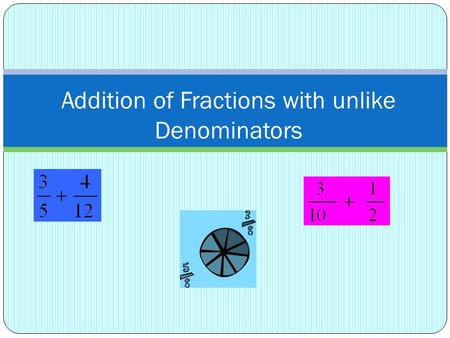 Addition of Fractions with unlike Denominators
