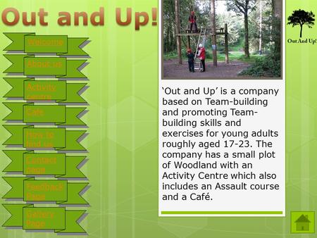 Welcome About us Activity centre Activity centre Cafe How to find us How to find us Contact page Contact page Feedback Page Feedback Page Gallery Page.