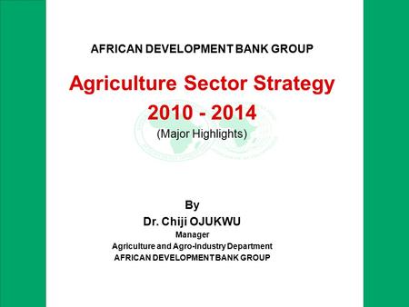 Agriculture Sector Strategy