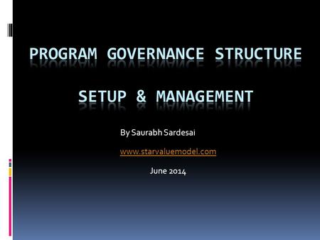 Program governance structure setup & Management