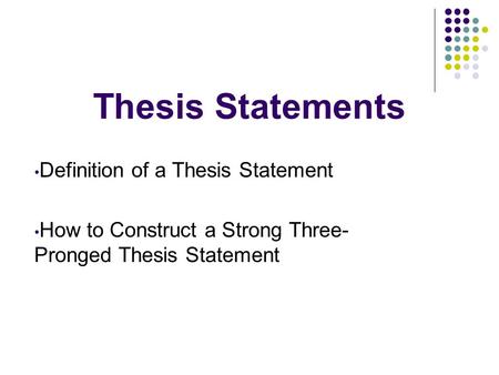 Thesis Statement Rules