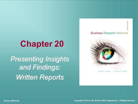 Presenting Insights and Findings: Written Reports