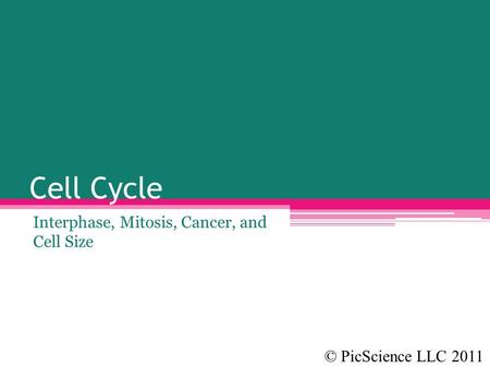 Cell Cycle Interphase, Mitosis, Cancer, and Cell Size © PicScience LLC 2011.
