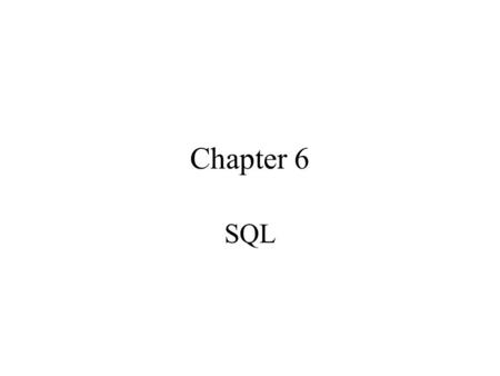 Chapter 6 SQL. Agenda Data Definition Language (DDL) Access Control.