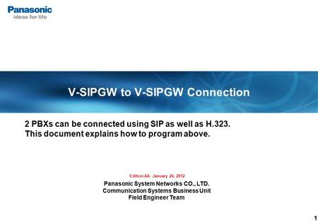 V-SIPGW to V-SIPGW Connection