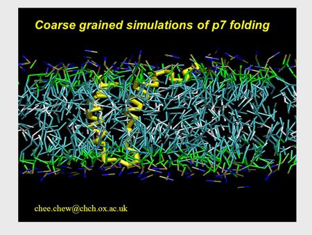 Coarse grained simulations of p7 folding