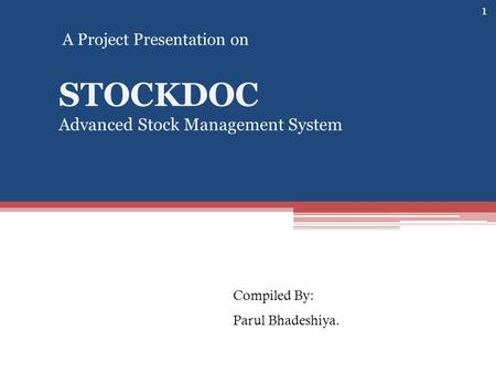 STOCKDOC Advanced Stock Management System
