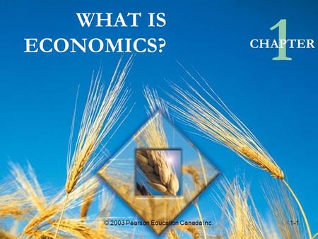 WHAT IS ECONOMICS? 1 CHAPTER © 2003 Pearson Education Canada Inc.1-1.