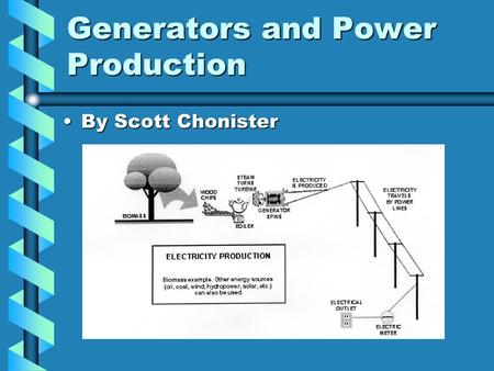 Generators and Power Production By Scott ChonisterBy Scott Chonister.