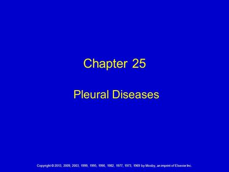 Chapter 25 Pleural Diseases