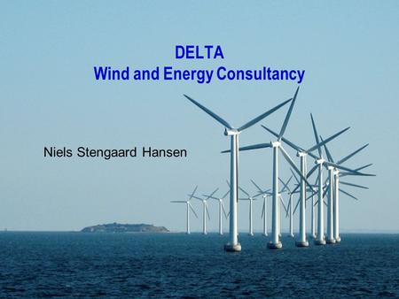 DELTA Wind and Energy Consultancy Niels Stengaard Hansen.