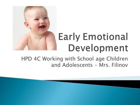 Early Emotional Development