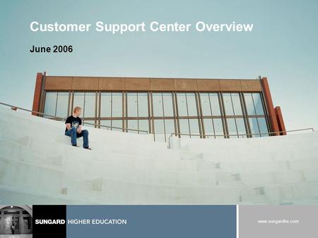 Www.sungardhe.com Customer Support Center Overview June 2006.