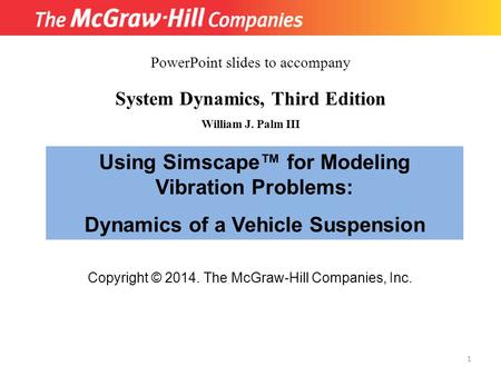 Using Simscape™ for Modeling Vibration Problems: