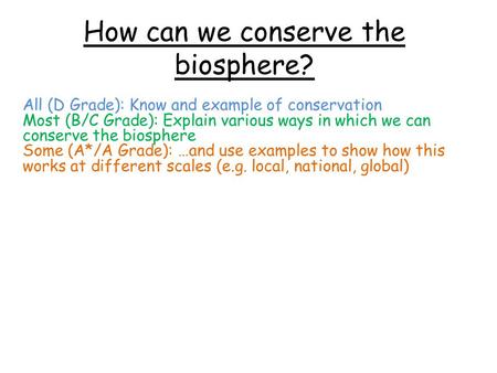 How can we conserve the biosphere?
