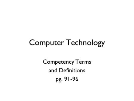Competency Terms and Definitions pg