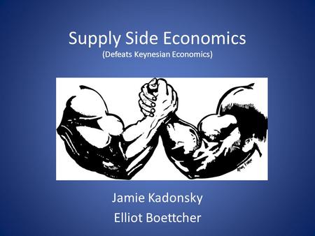 Supply Side Economics (Defeats Keynesian Economics) Jamie Kadonsky Elliot Boettcher.