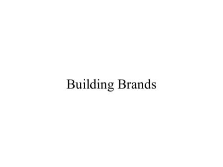 Building Brands. Brand Equity Brand Equity is defined as: –Financial “asset value” of a brand –Derived from goodwill and loyalty it has built among customers.