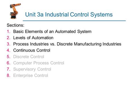 Unit 3a Industrial Control Systems