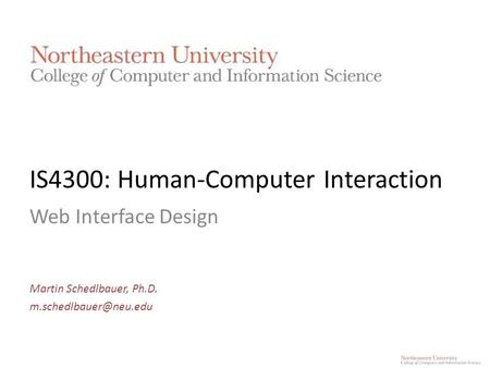 IS4300: Human-Computer Interaction