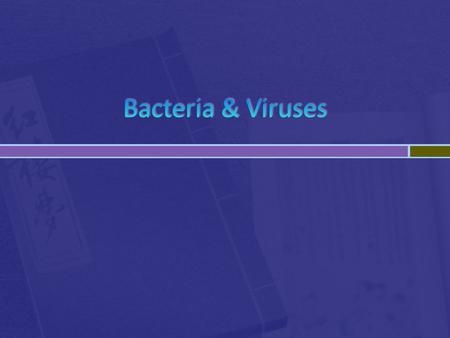 Bacteria & Viruses.