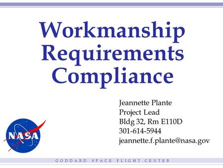 Workmanship Requirements Compliance