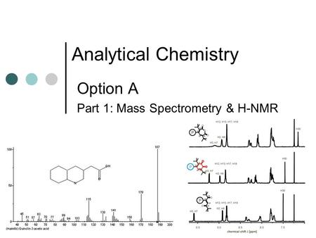 Analytical Chemistry Option A Part 1: Mass Spectrometry & H-NMR.