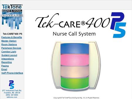 Tek-CARE®400 P5 Features & Benefits