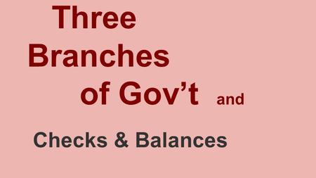 Three Branches of Gov’t and Checks & Balances. Legislative Branch... Makes Laws Congress is composed of two parts: the Senate and the House of Representatives.SenateHouse.