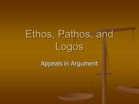 Ethos, Pathos, and Logos Appeals in Argument. What’s more important in political speech, style or substance? How should citizens analyze speech and debate?