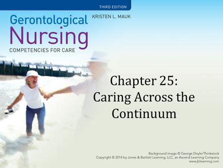 Chapter 25: Caring Across the Continuum. Learning Objectives State the potential risks factors in transitioning across healthcare settings for older adults.
