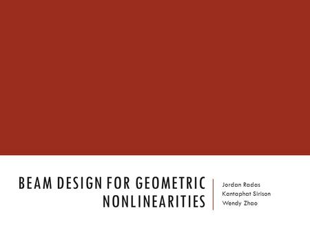 Beam Design for Geometric Nonlinearities