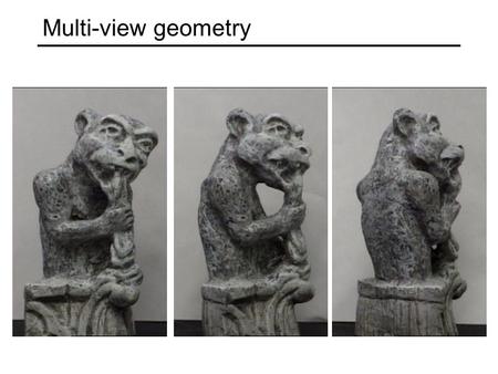 Multi-view geometry. Multi-view geometry problems Structure: Given projections of the same 3D point in two or more images, compute the 3D coordinates.