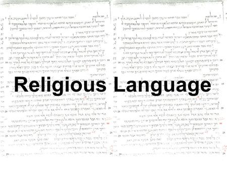 Religious Language.