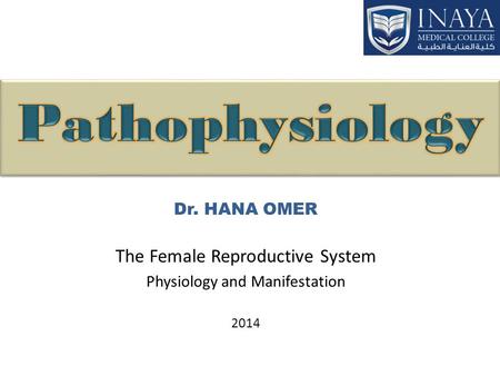Pathophysiology The Female Reproductive System Dr. HANA OMER