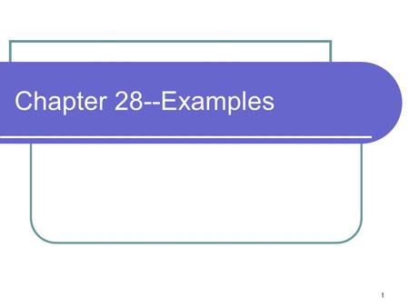 Chapter 28--Examples.