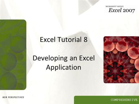 COMPREHENSIVE Excel Tutorial 8 Developing an Excel Application.