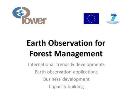Earth Observation for Forest Management