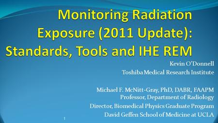 Kevin O’Donnell Toshiba Medical Research Institute