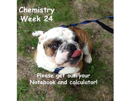 Chemistry Week 24 Please get out your Notebook and calculator!