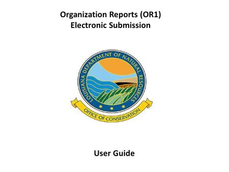 Organization Reports (OR1) Electronic Submission User Guide.