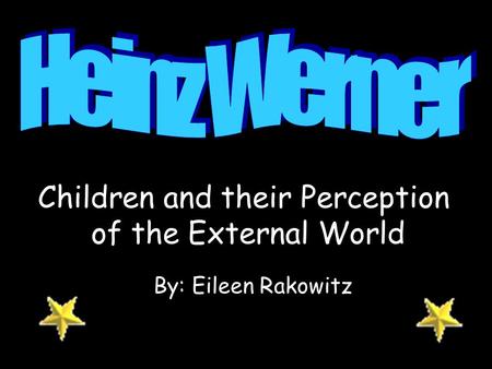 Children and their Perception of the External World By: Eileen Rakowitz.