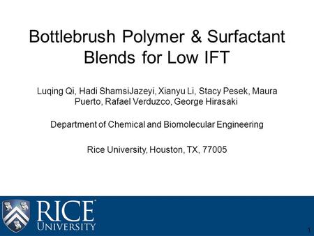 Bottlebrush Polymer & Surfactant Blends for Low IFT