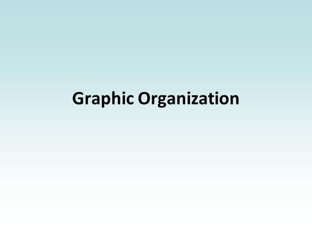 Graphic Organization. What is a Graphic? A Graphic is any electronic representation. Example: Each keyboard can produce the alphabet (A-Z) upper and lower.