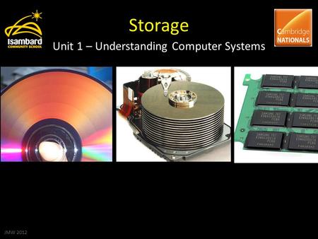 Storage Unit 1 – Understanding Computer Systems JMW 2012.