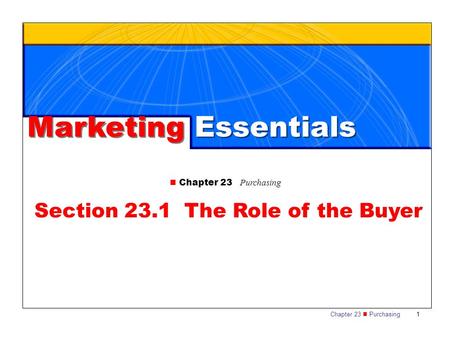 Section 23.1 The Role of the Buyer