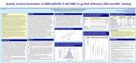 ABSTRACT Background: BMS-284756 (BMSQ) is a novel des-fluoro(6)-quinolone with antimicrobial activity similar to recently developed fluoroquinolones. The.