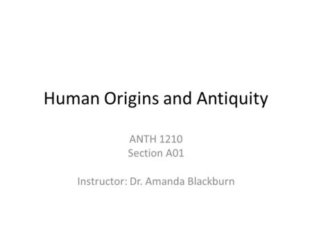 Human Origins and Antiquity