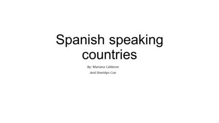 Spanish speaking countries
