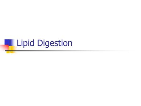 Lipid Digestion. Monogastric Digestion Challenges Lipids are not water soluble Triglycerides too large to be absorbed Digestive solution Triglycerides.